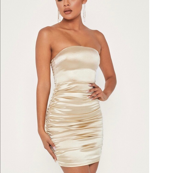 MESHKI Bernadette Strapless Ruched Side Dress - Picture 4 of 10